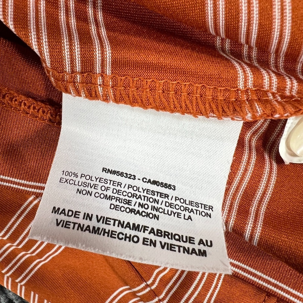 Texas Longhorns Polo Shirt Womens Medium Orange Striped Short Sleeve Nike SEC - Picture 11 of 13